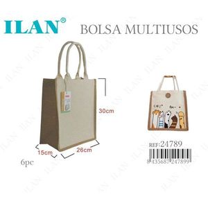 Ilan Multipurpose <b>Canvas</b> Bag 30x26x15 Cm Printed Eco-Friendly <b>Tote</b> - Product Image 1