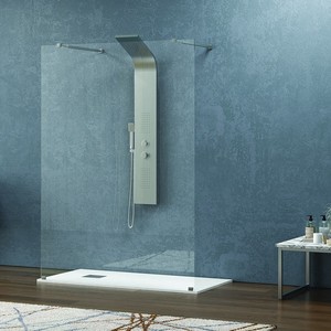 Kamalu modello KW3000 moderna 150cm altezza doccia 200cm 8mm vetro rettangolo vassoio in alluminio impermeabile senza cornice per bagno - Product Image 1