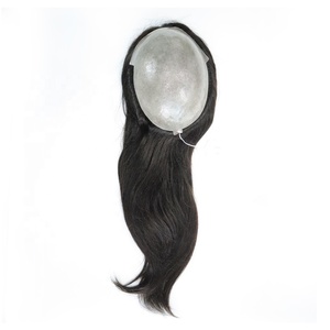 Tout Polyskin Chinese Remy Hair 16 Inches Natural Straight Woman Toupee Hairpiece - Product Image 1