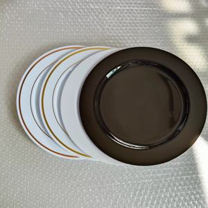 Juego de Platos Desechables Elegantes de Color Dorado, Platos de Cena Decorativos de Plástico Dorado Antiguo Baratos para Bodas para <span class=keywords><strong>Amazon</strong></span> - Product Image 5