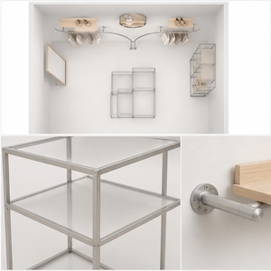 Boetiek kledingwinkel op maat gemaakte wandgemonteerde metalen kledingrek winkelrek kledingpresentatie standaard kledingrek voor hangende kleding - Product Image 3