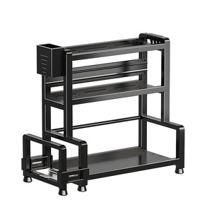 Étagère à épices multifonctionnelle rectangulaire en acier au carbone pour cuisine, pour épices, ustensiles, couteaux, baguettes - Product Image 1