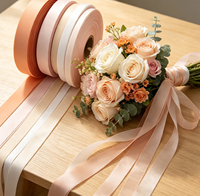 Ruban en satin mat double face, doux et lisse, à bords tissés, avec logo personnalisé, couleurs variées, pour cadeaux, gâteaux, fleurs, vêtements, décorations de fête