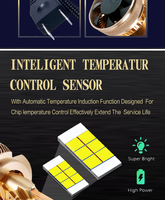 Kit de Conversión de Faros LED Todo en Uno de 120W, Sistema de Enfriamiento de 2 Tubos de Cobre, Ventilador Silencioso -40 ° C~85 ° Decodificador de Rango de Trabajo C Incluido
