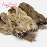 Extensions de cheveux tissées à la machine, double trame flexible, cheveux vierges alignés sur la cuticule, mélange personnalisé pour toutes les couleurs, usage professionnel en salon