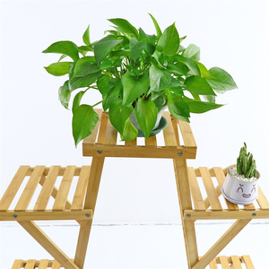 Soporte de madera de bambú para plantas, estante de maceta de bambú Natural para interior y <span class=keywords><strong>exterior</strong></span>, para jardín, venta al por mayor - Product Image 4
