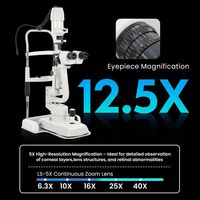 Lampe à fente ophtalmique LS-5X, grossissement 5 niveaux de 6X à 40X, largeur de fente réglable, conception ergonomique, équipement d'examen ophtalmique