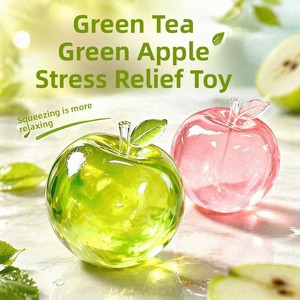 Jouet anti-stress transfrontalier en forme de pomme verte, pomme en maltose malléable à rebond lent pour déverser <span class=keywords><strong>la</strong></span> colère, adapté aux adultes et aux enfants - Product Image 1