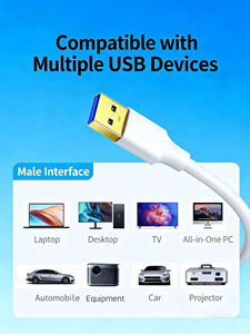 Großhandelspreis 1/2/3M 2,1A USB-Schnellladekabel für Smartphones, USB-Ladegerät, Weiß - Product Image 3