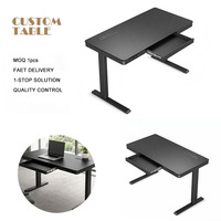 Bureau debout motorisé moderne à un seul moteur, design ergonomique, table intelligente, hauteur réglable, table d'ordinateur électrique