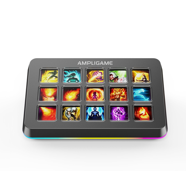 Fifine D6 Customizable Key Pad RGB Studio Controller 15 LCD Keys Gamers Programmable Stream Controller