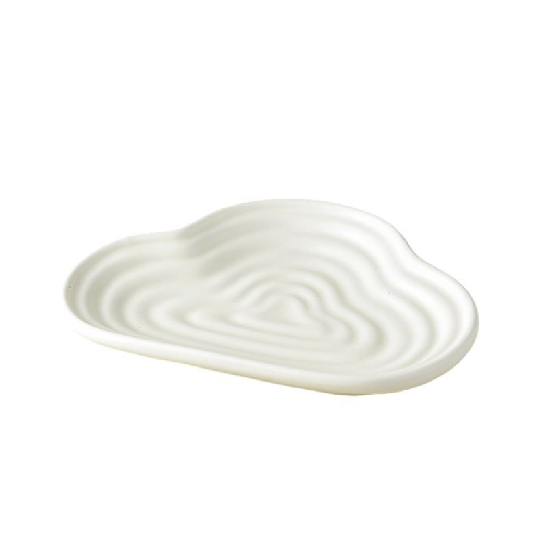 Smiling cloud shallow plate-off-white