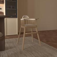 Chaise haute bébé en bois massif pour les repas en famille : siège portable multifonctionnel pour repas et moments de lien avec les tout-petits
