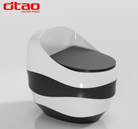 WC monobloc en céramique de qualité supérieure, forme œuf, pour salle de bain, à poser au sol