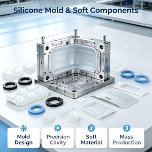 Service de fabrication de moules en silicone sur mesure pour la production en série de composants en caoutchouc de précision et de pièces souples - Product Image 1