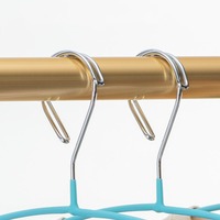 DS3771 Cintres en métal robustes avec crochet de verrouillage coupe-vent, cintres pour vêtements économisant de l'espace pour sécher les chaussettes, les soutiens-gorge, cintre en fil métallique verrouillable