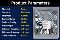 Lentille de protection laser Precitec D37x7 20/30 kW Originale 1064 nm pour têtes laser à fibre ProCutter, LightCutter, SolidCutter Longue Portée