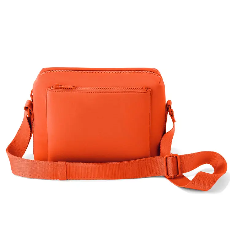 Mini messenger bags in orange colour crossover bags women crossbody neoprene smell proof messenger bags