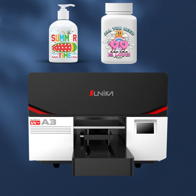 Sunika Flatbed Uv Printer Varnish Effect 6 Colors A3 A4 Size UV DTF Flatbed Printer A3 and A4 Fully Automatic Uv Flatbed Printer