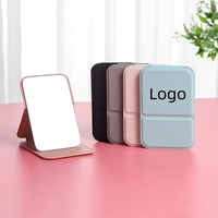 Miroir de poche pliable en cuir PU FIORTIA, miroir de maquillage personnalisé de qualité, portable, miroir de table cosmétique, outils de beauté