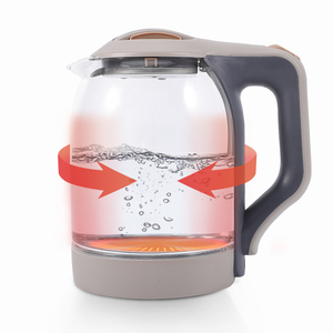 Chất lượng cao 1.8L Kính Ấm đun nướ<span class=keywords><strong>c</strong></span> điện cho khách sạn sử dụng 360 độ Quay <span class=keywords><strong>c</strong></span>ơ sở Hướng dẫn sử dụng nguồn điện kiểm soát nhiệt độ giữ - Product Image 1