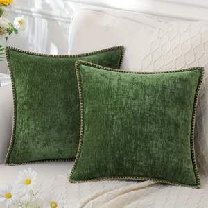 Plaine Style nordique couleur unie Chenille oreillers bureau canapé coussins couverture <span class=keywords><strong>voiture</strong></span> taie d'oreiller salon taies d'oreiller lombaires - Product Image 1