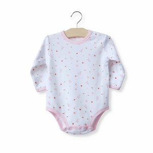 Combinaison bébé en coton biologique à manches longues avec boutons à l'épaule, imprimé animal, sans étiquette, pour nouveau-né, logo personnalisé - Product Image 2