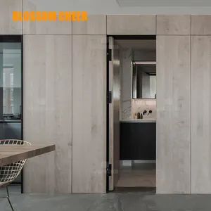 Engsel tersembunyi bingkai tersembunyi kualitas tinggi pintu tidak terlihat rahasia Interior Mdf cat pintu kayu Modern untuk rumah