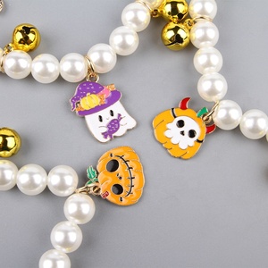 Collares de lujo para mascotas de Halloween con campana Nuevo diseño Peal <span class=keywords><strong>Ghost</strong></span> Pumpkin Plástico sólido para gatos y perros - Product Image 5