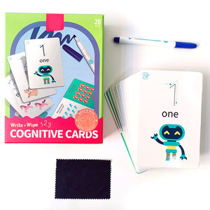 Jouets d'éducation précoce pour bébés écriture et essuyer 123 cartes cognitives 28 pièces formation carte flash <span class=keywords><strong>montessori</strong></span> jouets personnalisés - Product Image 5