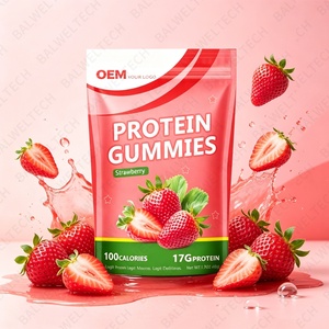 OEM <b>Protein</b> Gummies Boosts Sports Energy Gummy Supplement Strawberry Flavor <b>Protein</b> Sugar Free Creatine <b>Protein</b> Gummies - Product Image 5