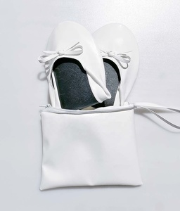 Nueva boda moda barato niñas plata Ballet zapatillas planas <span class=keywords><strong>para</strong></span> fiesta <span class=keywords><strong>baile</strong></span> mujeres plegable viaje Ballet zapatos planos bolsa - Product Image 3