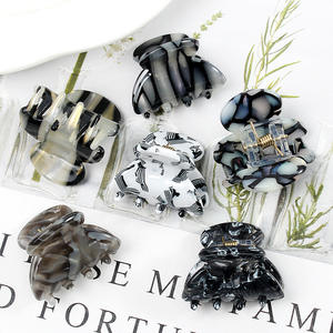 Kinling OEM Corea geométrico Simple elegante ácido acético Retro estilo chino variedad gelatina Color lindo pequeño pinzas para el cabello - Product Image 3