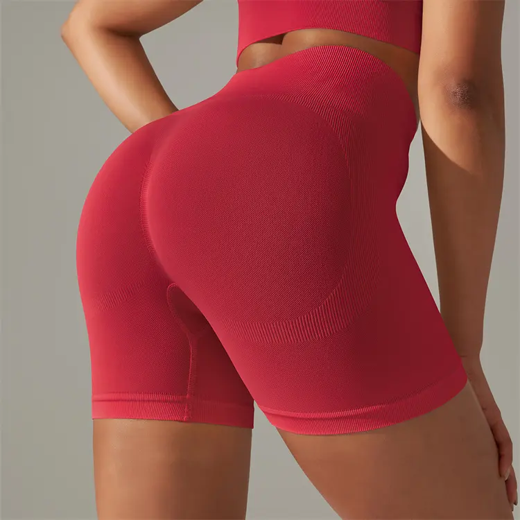 Scrunch Back Breathable Seamless High Waist Yoga Shorts For Women's Sexy Sports Fitness Yoga Shorts