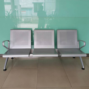 Silla de Espera de 3 Plazas de Acero Resistente para Uso Comercial en Hospitales y Aeropuertos, con Diseño Moderno, Banco con Estructura Plateada, Garantía de 2 Años - Product Image 4