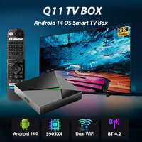 BOXPUT Q11 Amlogic S905X4 Boîtier Smart TV Wi-Fi BT4.2 Commande Vocale AV1 Lecteur Multimédia Décodeur OEM Android 14 4 Go 32 Go 8K 1000 M Gratuit