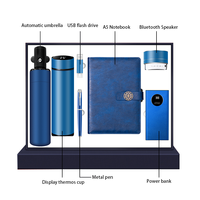 Cadeau de vacances avec logo personnalisé Notebook en PU stylo en métal Power Bank USB Tasse thermos et haut-parleur Bluetooth Parapluie Coffrets cadeaux tout-en-un
