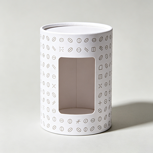 Tube rond en kraft avec fenêtre transparente, boîte cylindrique personnalisée pour le stockage des grains de café, emballage commercial pour la vente au détail - Product Image 5