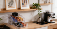 Organisateur de capsules de café en acrylique transparent de qualité supérieure, grande capacité, gain de place, boîte de rangement pour comptoir de cuisine