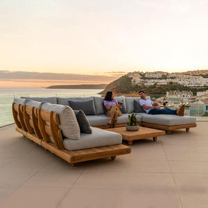 Outdoor Waterproof Teak <b>Sofa</b> Patio Set Combination Leisure Villa Waterproof Furniture Outdoor <b>Sofa</b> Solid <b>Wood</b> <b>Sofa</b> Garden Set - Product Image 1