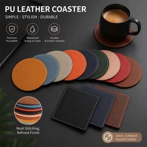 Sous-verre promotionnel en cuir PU avec logo personnalisé pour cadeaux d'affaires, restaurants et hôtels - Vente en gros - Product Image 2