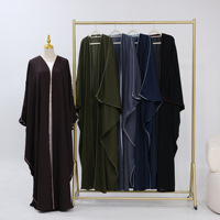 Abaya Dubaï EAU Pure Nida Tissu Taille Libre Manches Chauve-Souris Modeste Musulmane Femmes Evènements Fête Ouverte