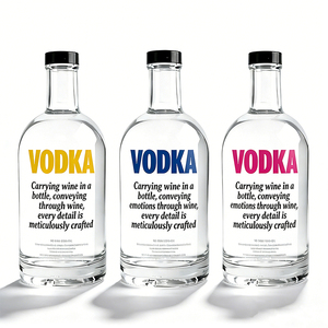 Bouteille transparente à col fileté en gros 500ml 750ml 75cl 70cl pour <span class=keywords><strong>Vodka</strong></span>/Boissons Spiritueuses/Jus/Shots de Gingembre & Impression de Logo Personnalisé - Product Image 6