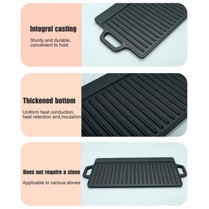 Plancha de Hierro Fundido para Asar al Aire Libre, Precurada, Antiadherente, Reversible, para Camping - Product Image 5