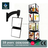 Boîte à lumière LED rotative Shuntai à double cube, affichage sur 4 faces, boîte à lumière en acrylique personnalisée, étanche, boîte à lumière murale pour restaurant
