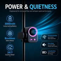 Ventilateur portable sans pales pliable 3000 mAh à aspiration et soufflerie, haute vitesse, rechargeable par USB, mini-ventilateur pour voiture, vente en gros