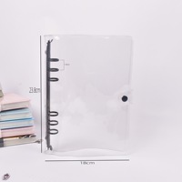 Classeur à 6 anneaux en PVC transparent A5 A6, mini, rechargeable, coloré, pour agenda et planificateur, vente en gros