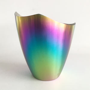 Secchiello refrigeratore per vino in acciaio inossidabile a parete singola personalizzato all'ingrosso, secchiello per bevande arcobaleno per champagne, birra e vino, secchiello per ghiaccio in metallo - Product Image 3