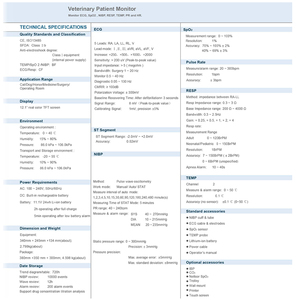 Monitor de presión arterial veterinario multiparámetro portátil para animales de compañía, equipo de veterinario de - Product Image 4