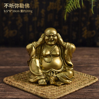 Statue de Bouddha de style zen thaïlandais pour la décoration de jardin et de maison, sculpture en résine dorée, Feng Shui, richesse, chance, Bouddha riant